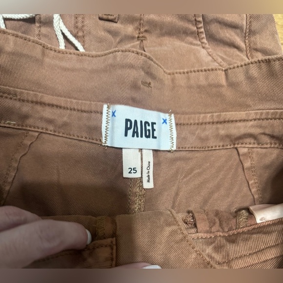 PAIGE Carly Short High Wasited Paper Bag Waist in Vintage Mocha Bisque - Picture 9 of 9